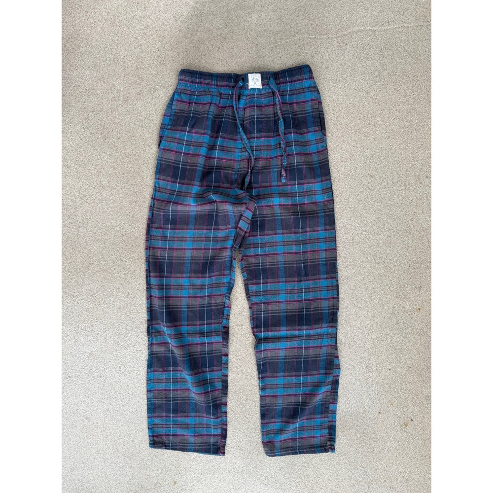 Lucky Brand Sleepwear Mens Small Pajama Pants - Blue Plaid Cotton Blend
